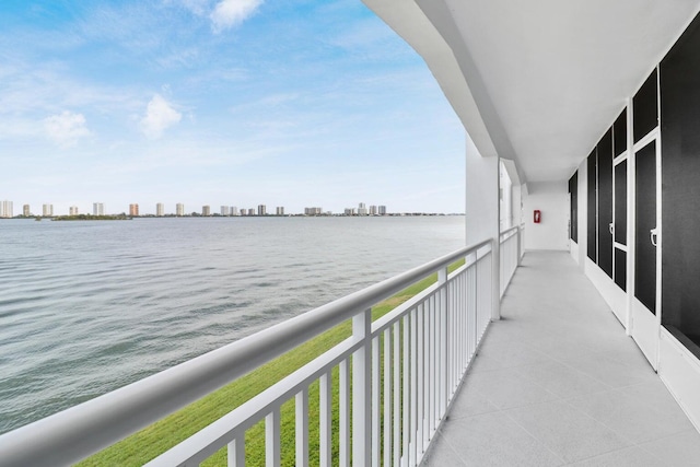 balcony with a water view