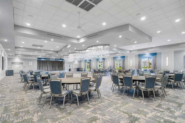 dining room with carpet flooring