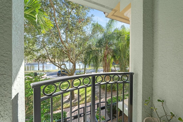 balcony with a water view