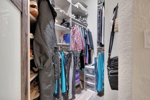 spacious closet with wood-type flooring