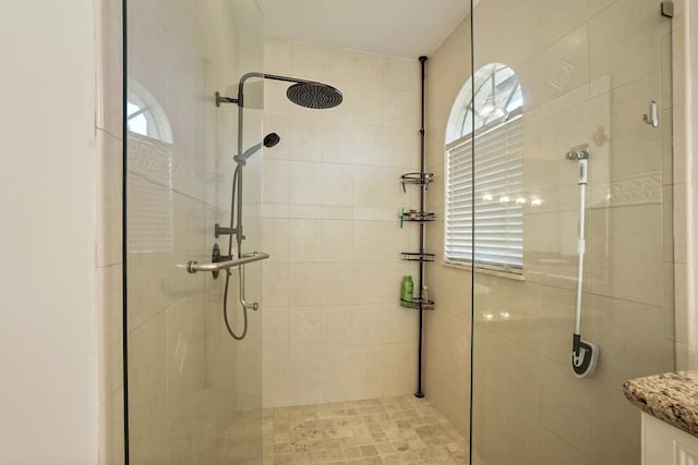 bathroom featuring walk in shower