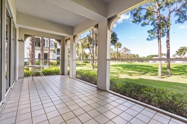 view of unfurnished sunroom