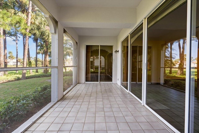 view of unfurnished sunroom