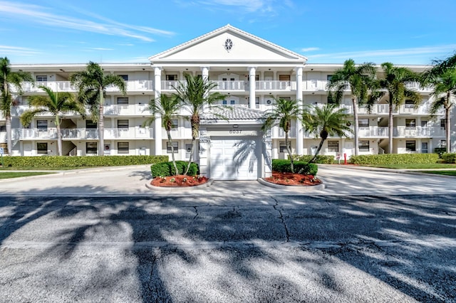 view of building exterior with a garage