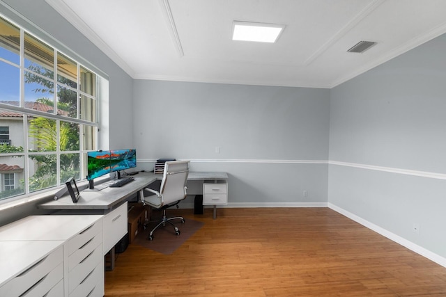 office space featuring light hardwood / wood-style flooring