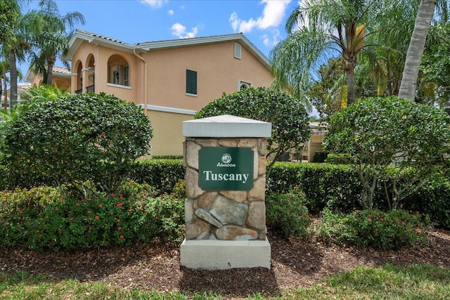 view of community sign