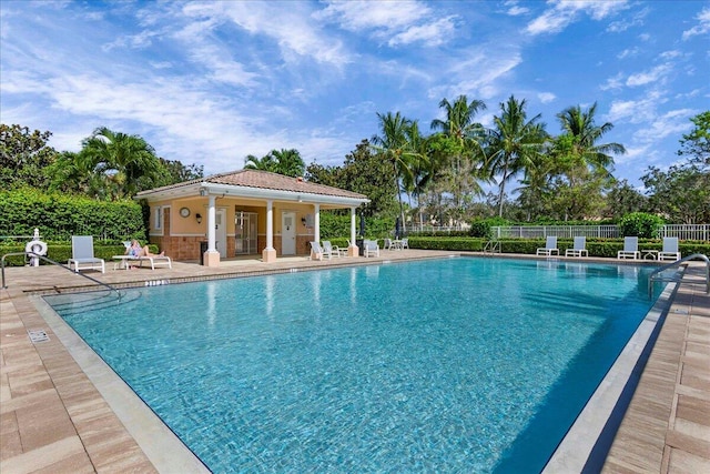 view of pool with a patio