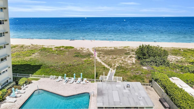 water view with a view of the beach