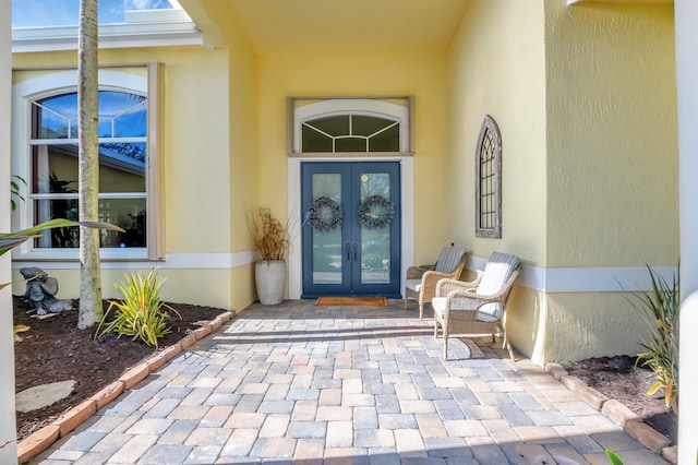 doorway to property with french doors