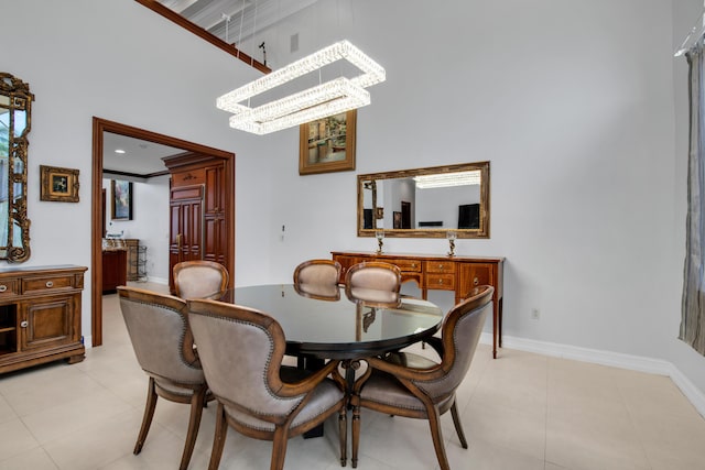 dining room featuring a chandelier