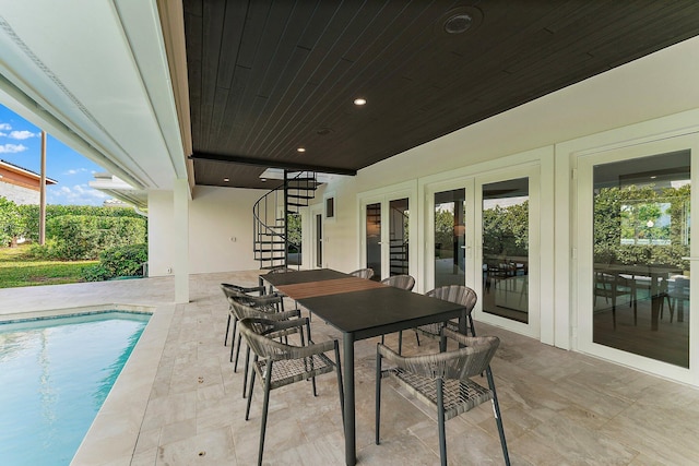 exterior space featuring french doors