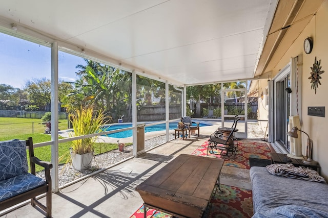 view of sunroom