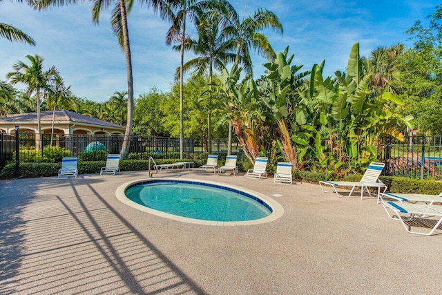 view of pool featuring a patio area