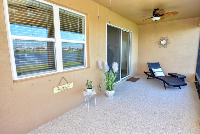 view of patio / terrace with ceiling fan