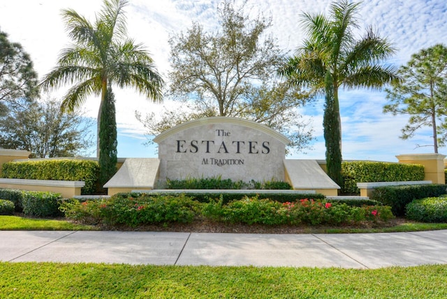 view of community sign