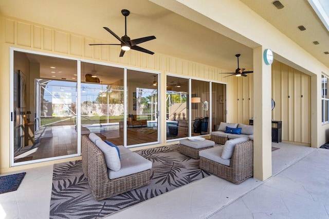 view of patio / terrace featuring an outdoor living space