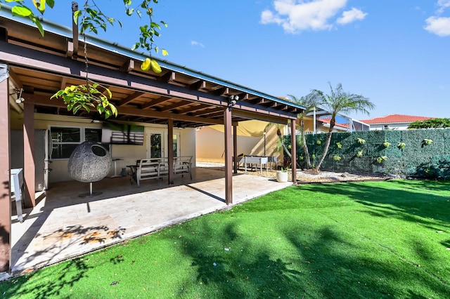 view of yard with a patio area