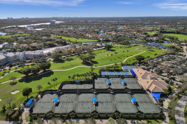 17001 Freshwind Cir, Jupiter, FL 33477 - aerial view of property and surrounding area with a golf club, a nearby body of water, and nearby suburban area