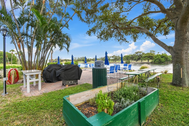 view of yard featuring a water view