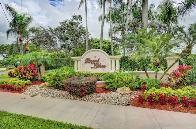 view of community sign