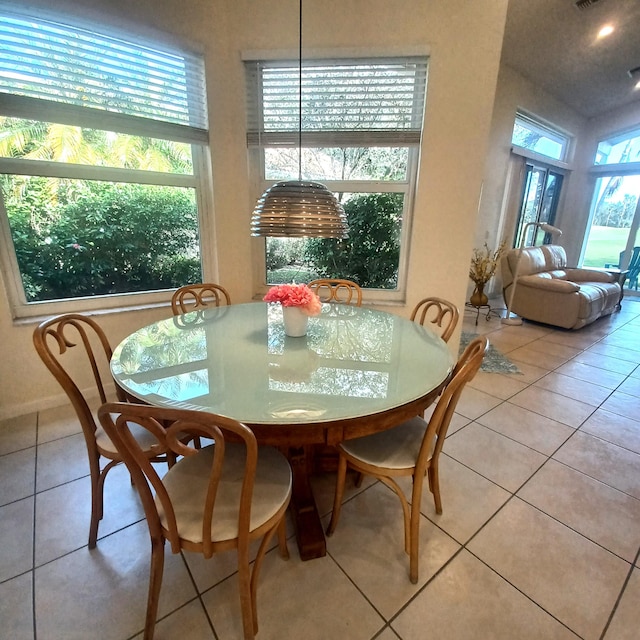 dining room featuring light tile patterned floors