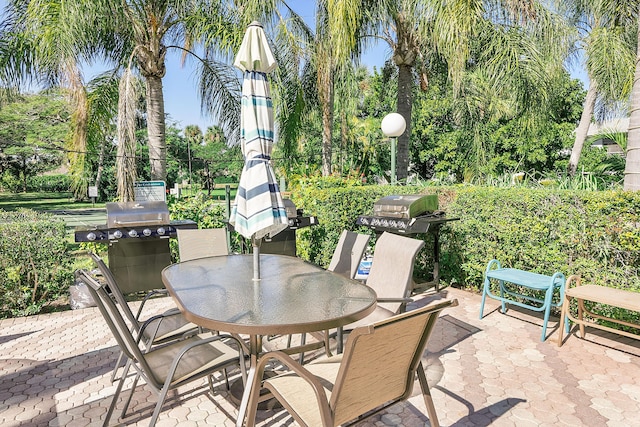 view of patio with grilling area