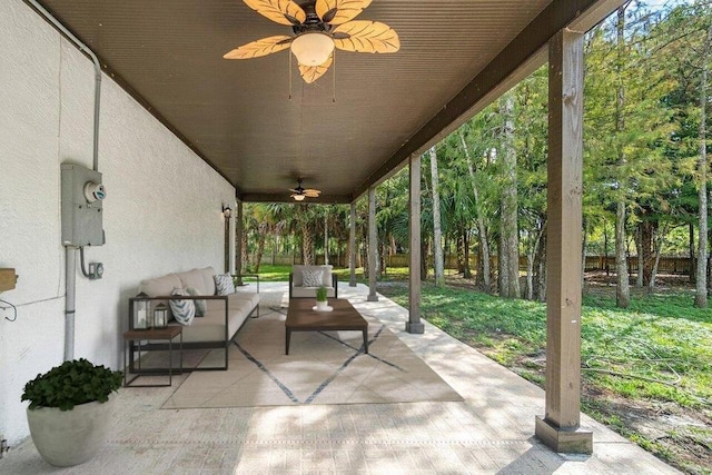 view of patio featuring an outdoor hangout area