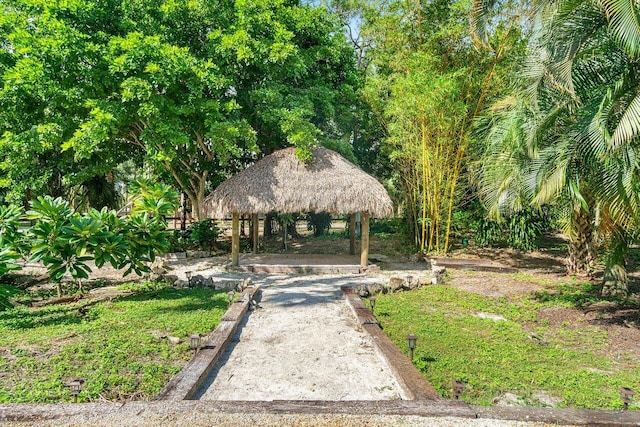 view of community featuring a gazebo