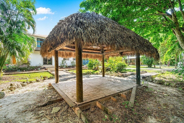 view of patio / terrace featuring a gazebo