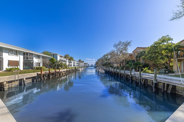 view of water feature featuring a boat dock