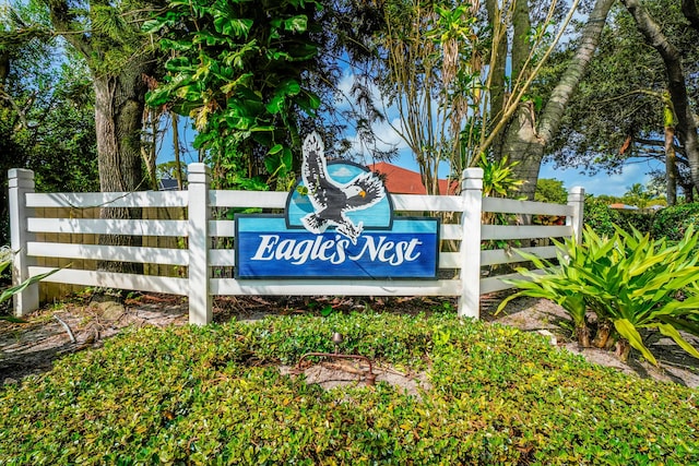 view of community sign