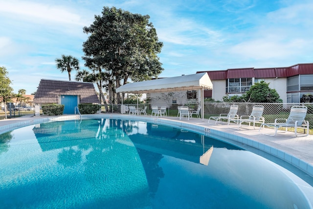 view of pool with a patio