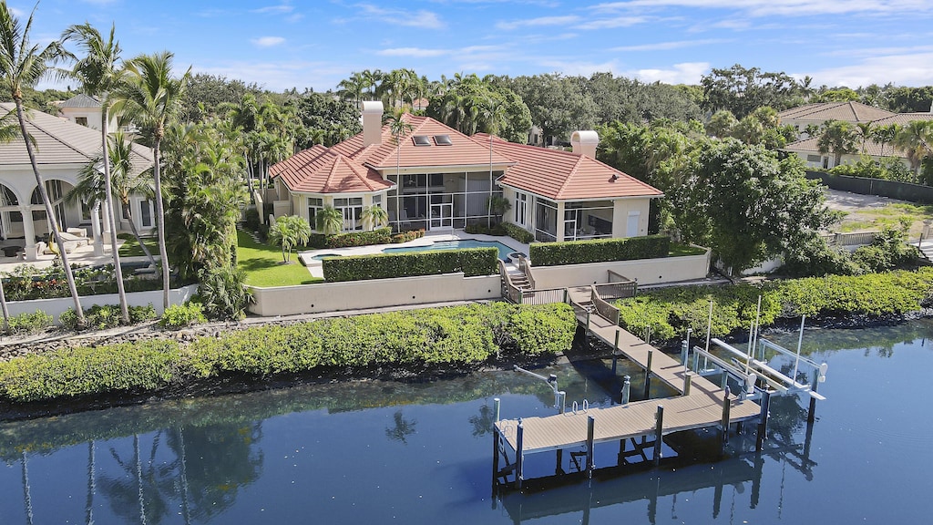 exterior space featuring a water view