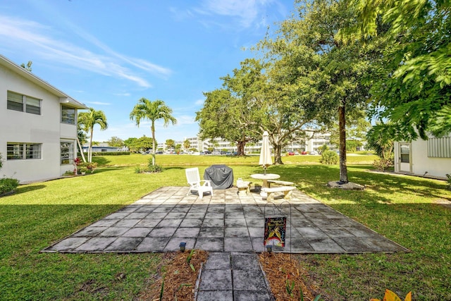 view of yard featuring a patio area