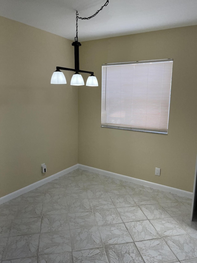 view of unfurnished dining area