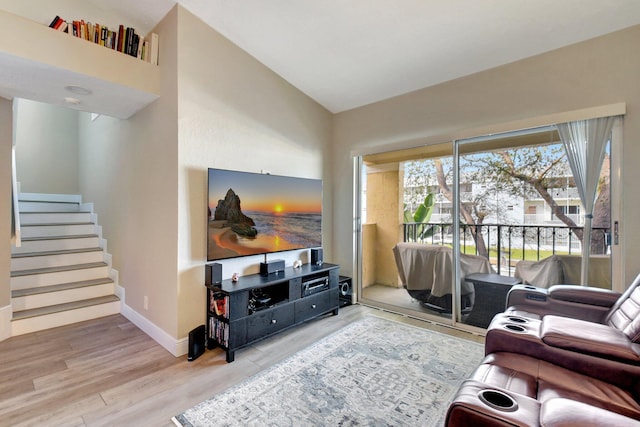 living room featuring hardwood / wood-style floors