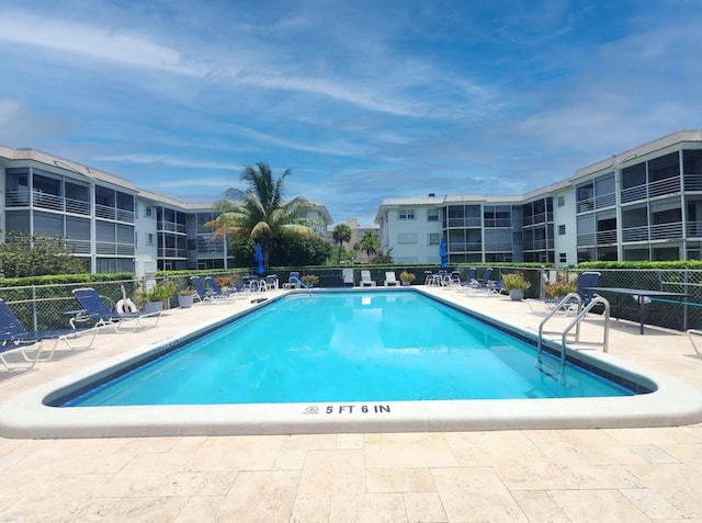 view of pool featuring a patio area