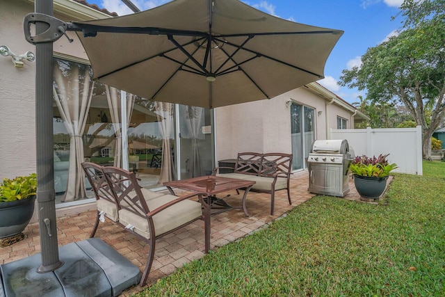 view of patio with grilling area