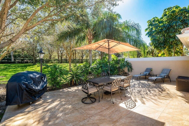 view of patio with area for grilling