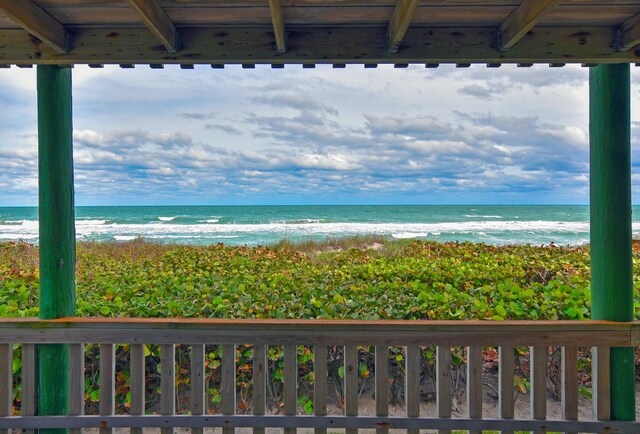 view of water feature featuring a view of the beach