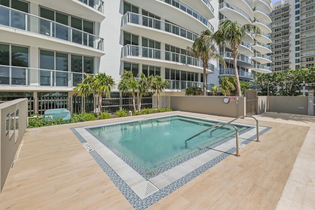 view of pool with a patio