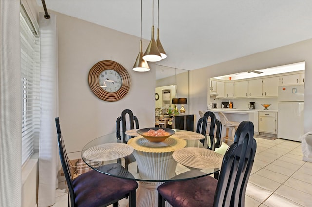 view of tiled dining room