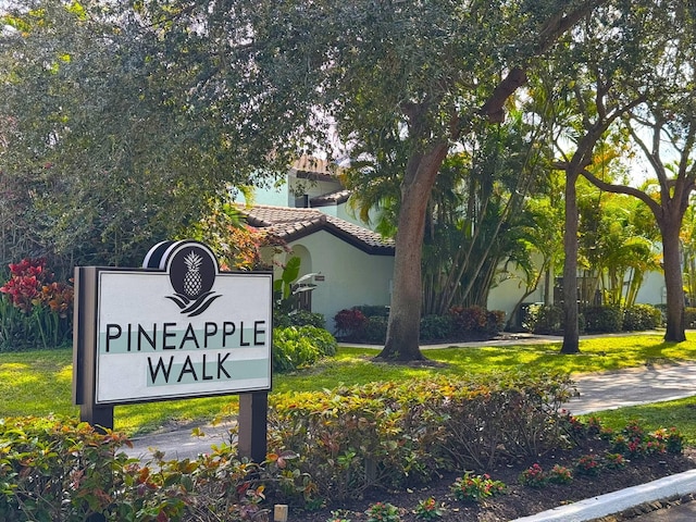 view of community sign