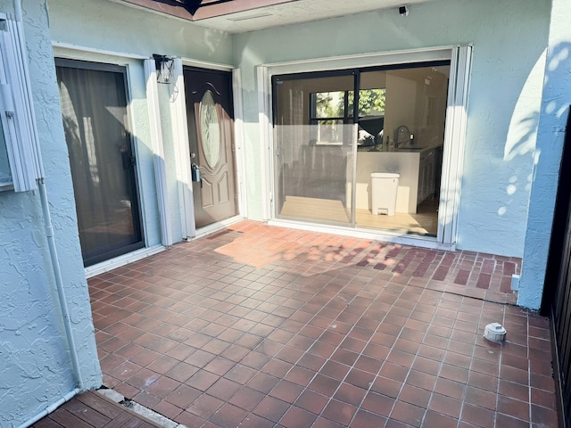 view of patio / terrace with sink