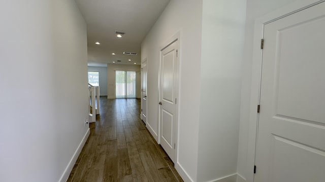 hall featuring hardwood / wood-style floors