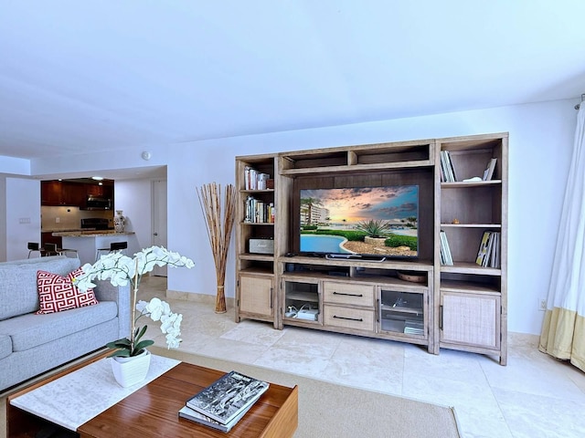 view of tiled living room