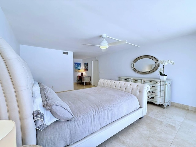 bedroom with ceiling fan