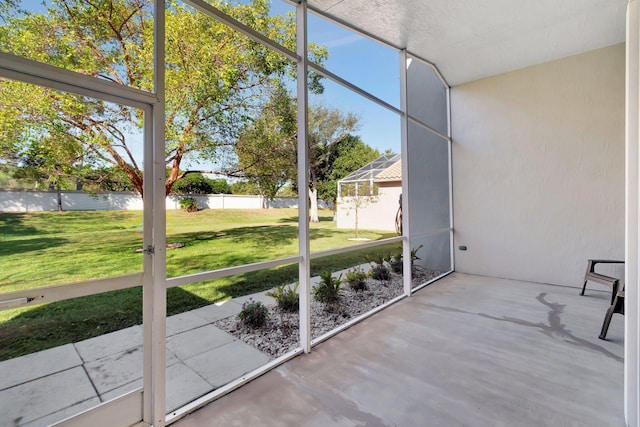 view of unfurnished sunroom