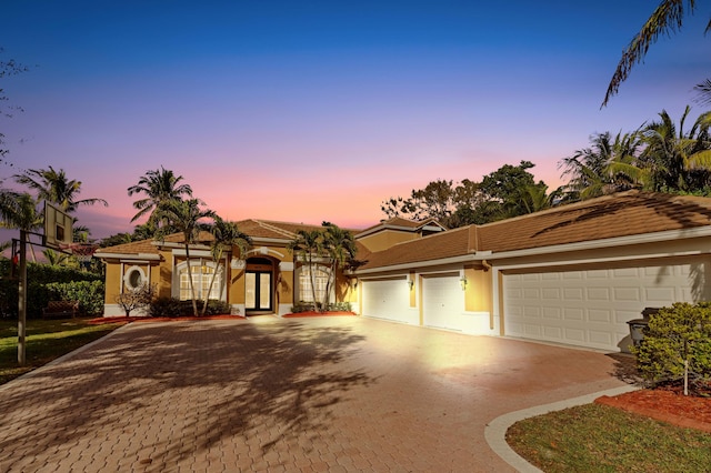 view of front of home featuring a garage