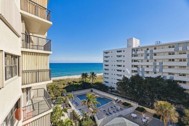 water view with a view of the beach